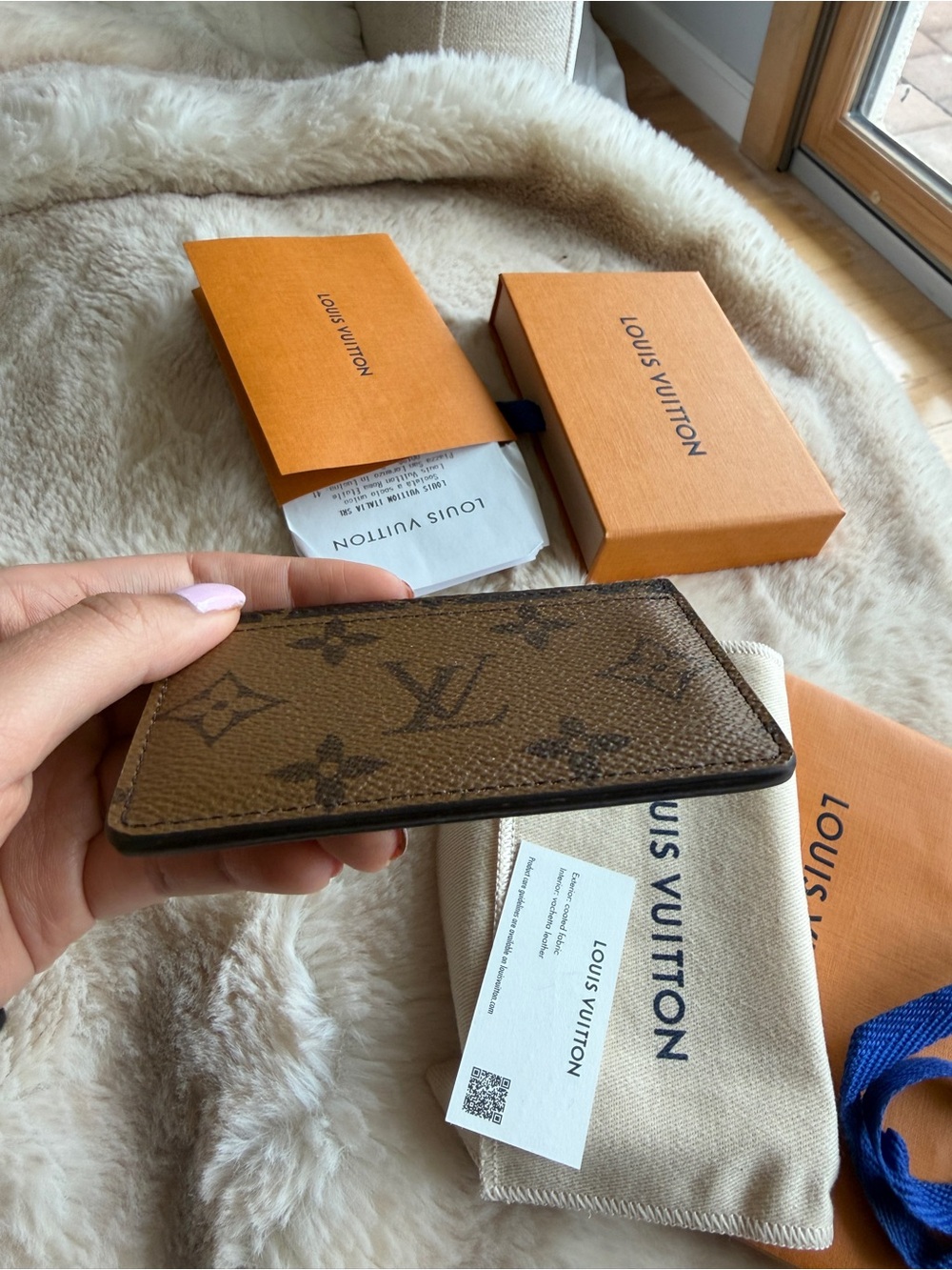 Louis Vuitton Monogram Slim Card Case in Brown and Tan - Picture 5 of 6